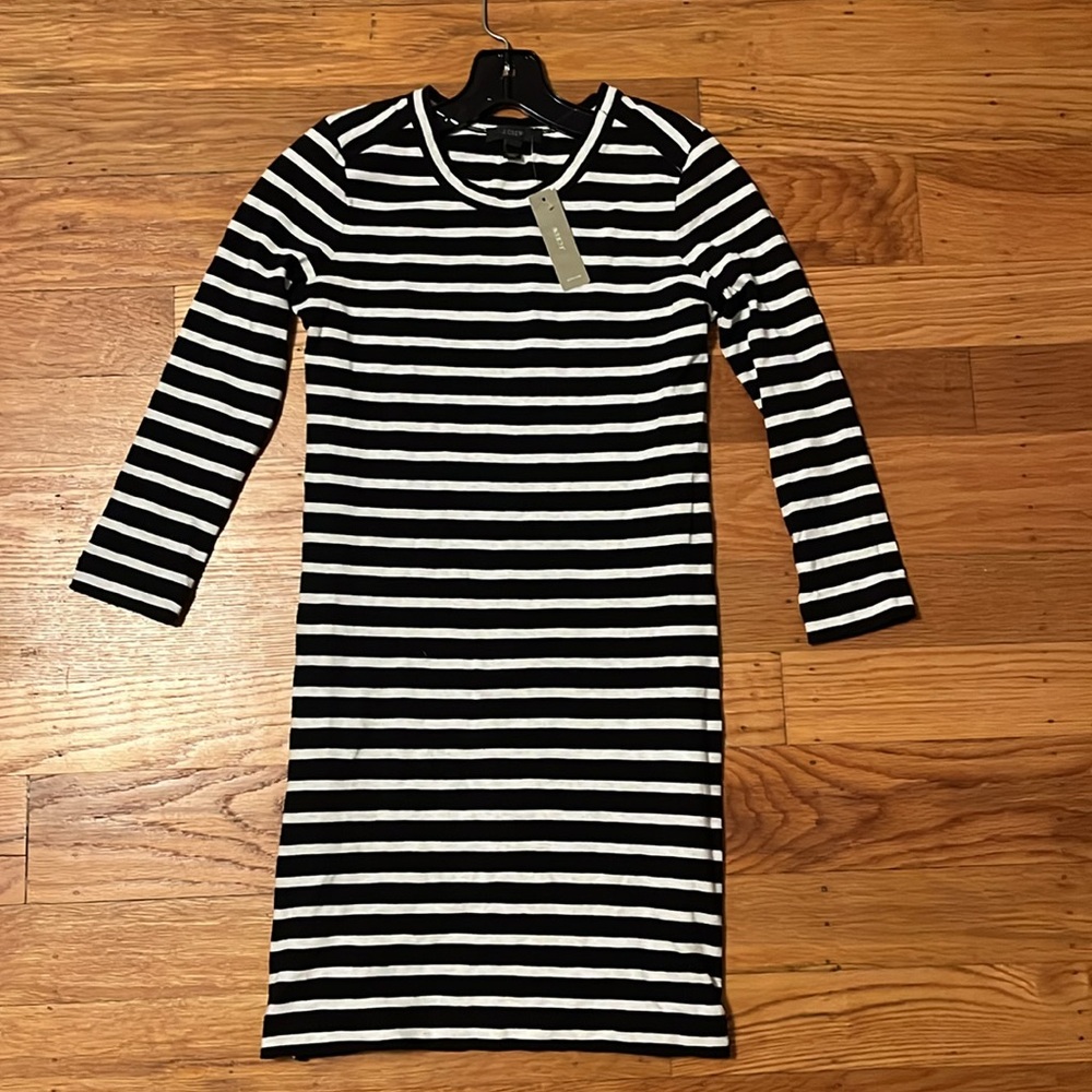 J. Crew striped t-shirt dress with side zippers